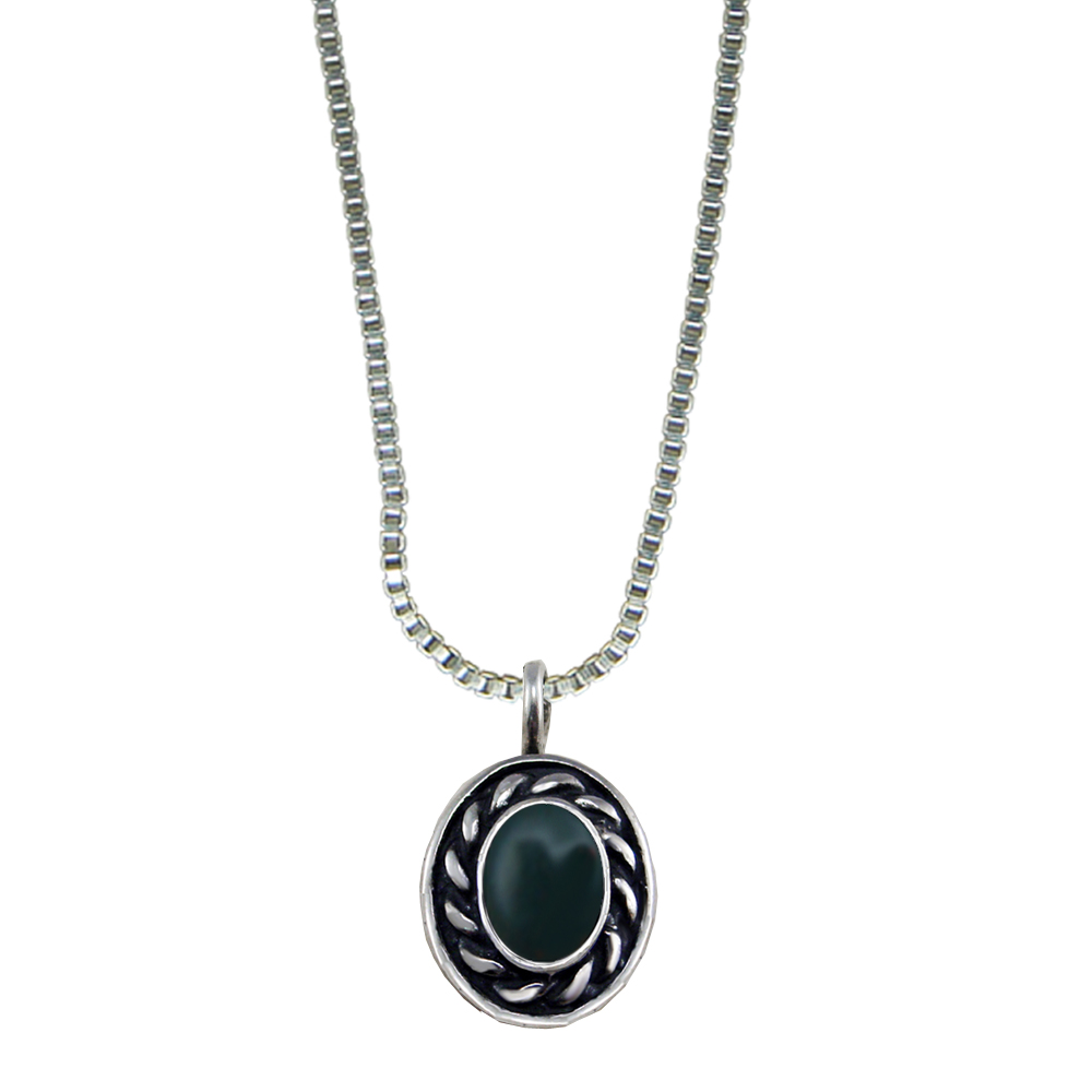 Sterling Silver Little Bloodstone Pendant Necklace